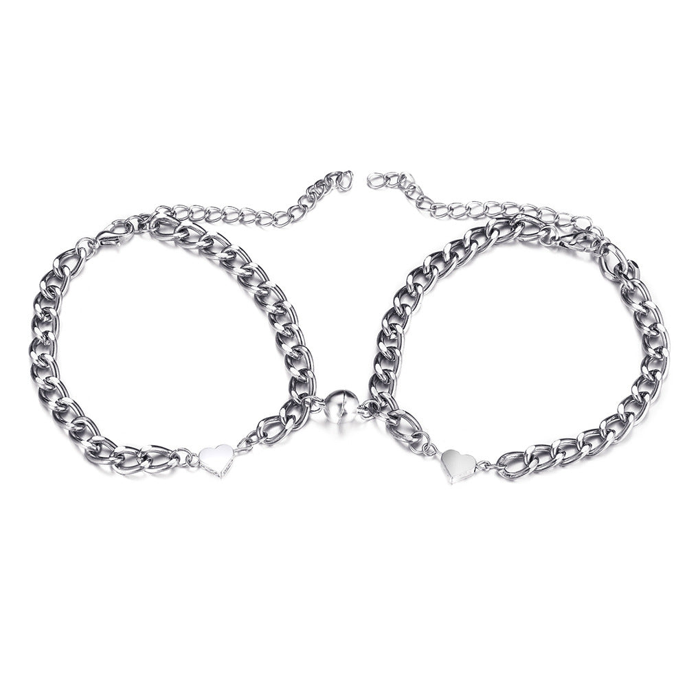 Wholesale Couple Love Magnet Buckle Bracelet